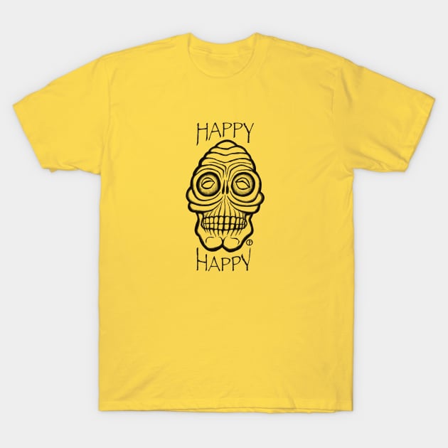 Happy Skull T-Shirt by Art from the Blue Room